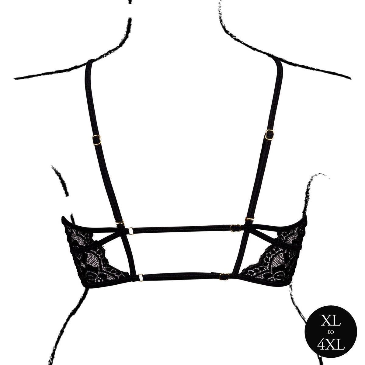 Conjunto de lencería Triangle Sliders Queen – tallas grandes, negro | Le Désir