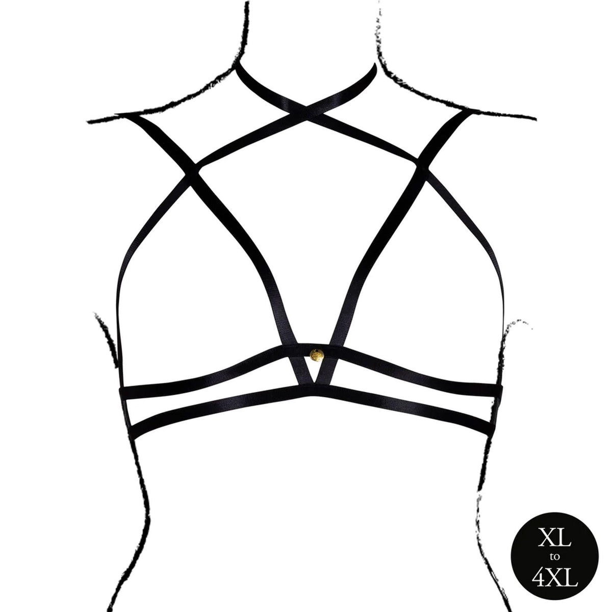 Conjunto de lencería Triangle Neck Sliders Queen – tallas grandes, negro | Le Désir