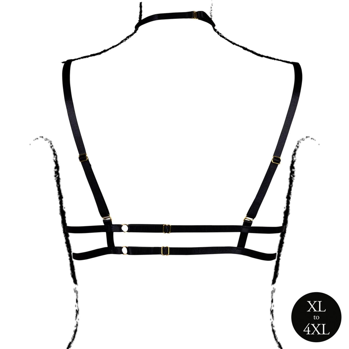 Conjunto de lencería Triangle Neck Sliders Queen – tallas grandes, negro | Le Désir