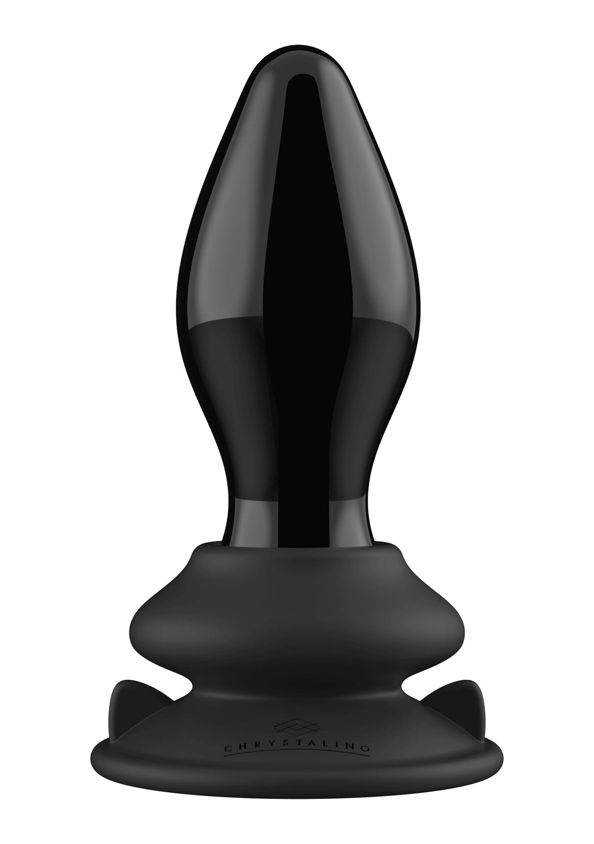 Butt plug 10 functions – glass, remote control, black | Chrystalino