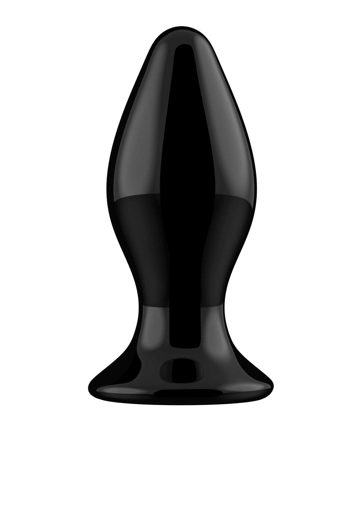 Butt plug 10 functions – glass, remote control, black | Chrystalino