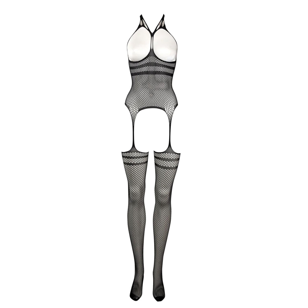 Catsuit – halter, com tiras, preto | Le Désir
