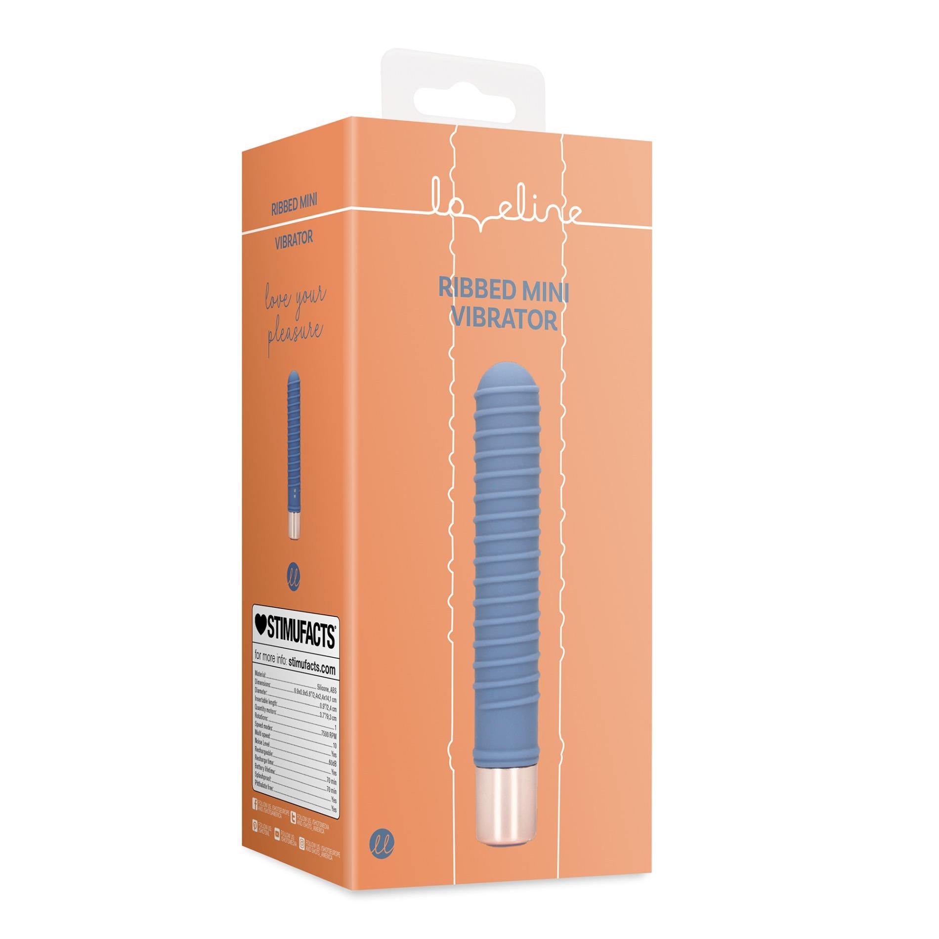 Mini vibromasseur nervuré - Bleu Horizon