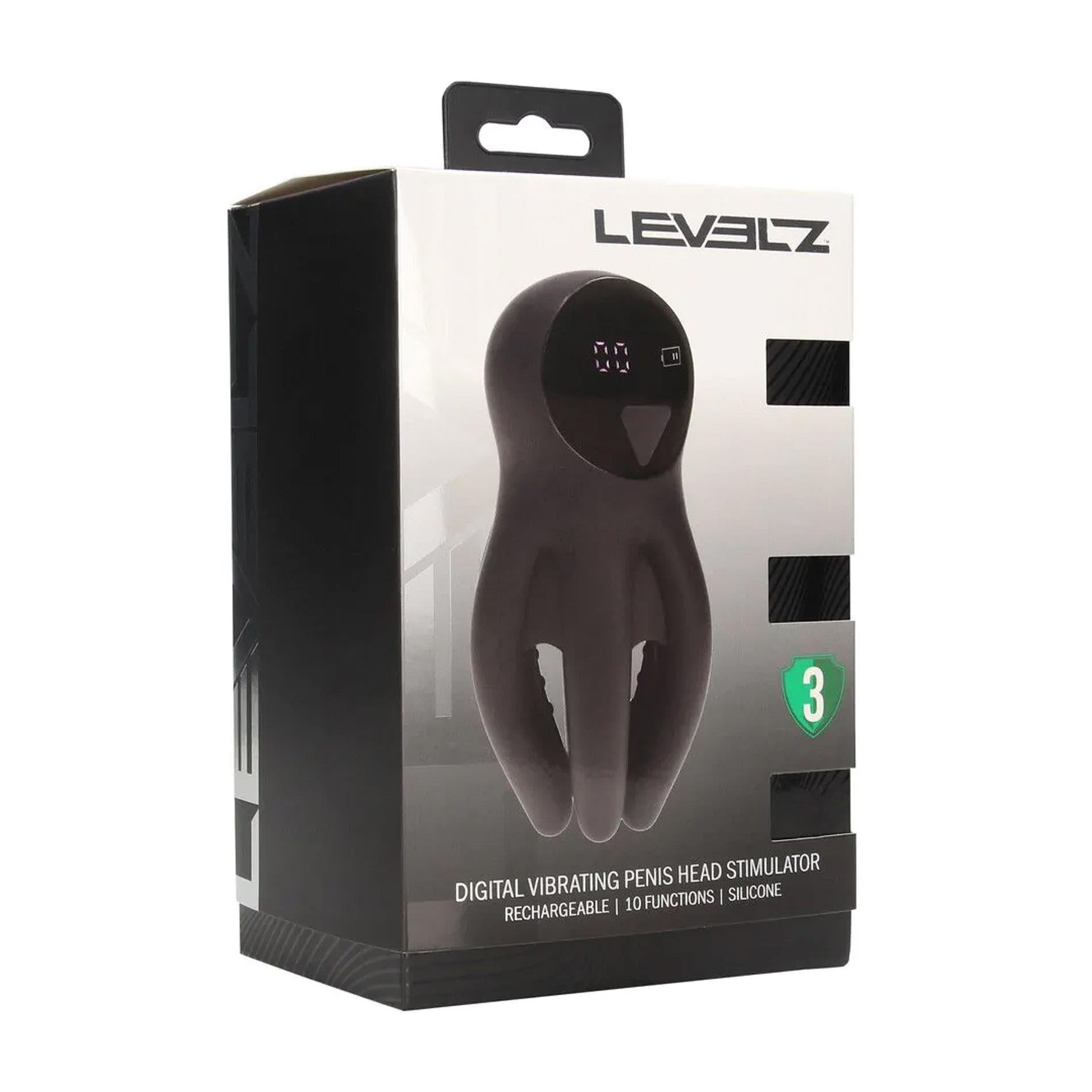 Stimulateur de pénis vibrant numérique en silicone avec tentacules - Noir