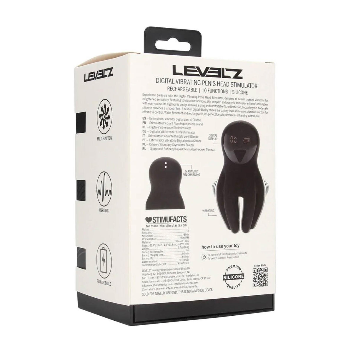 Masturbateur Digital Head Tentacles 10 fonctions – rechargeable, vibrant, noir | Levelz