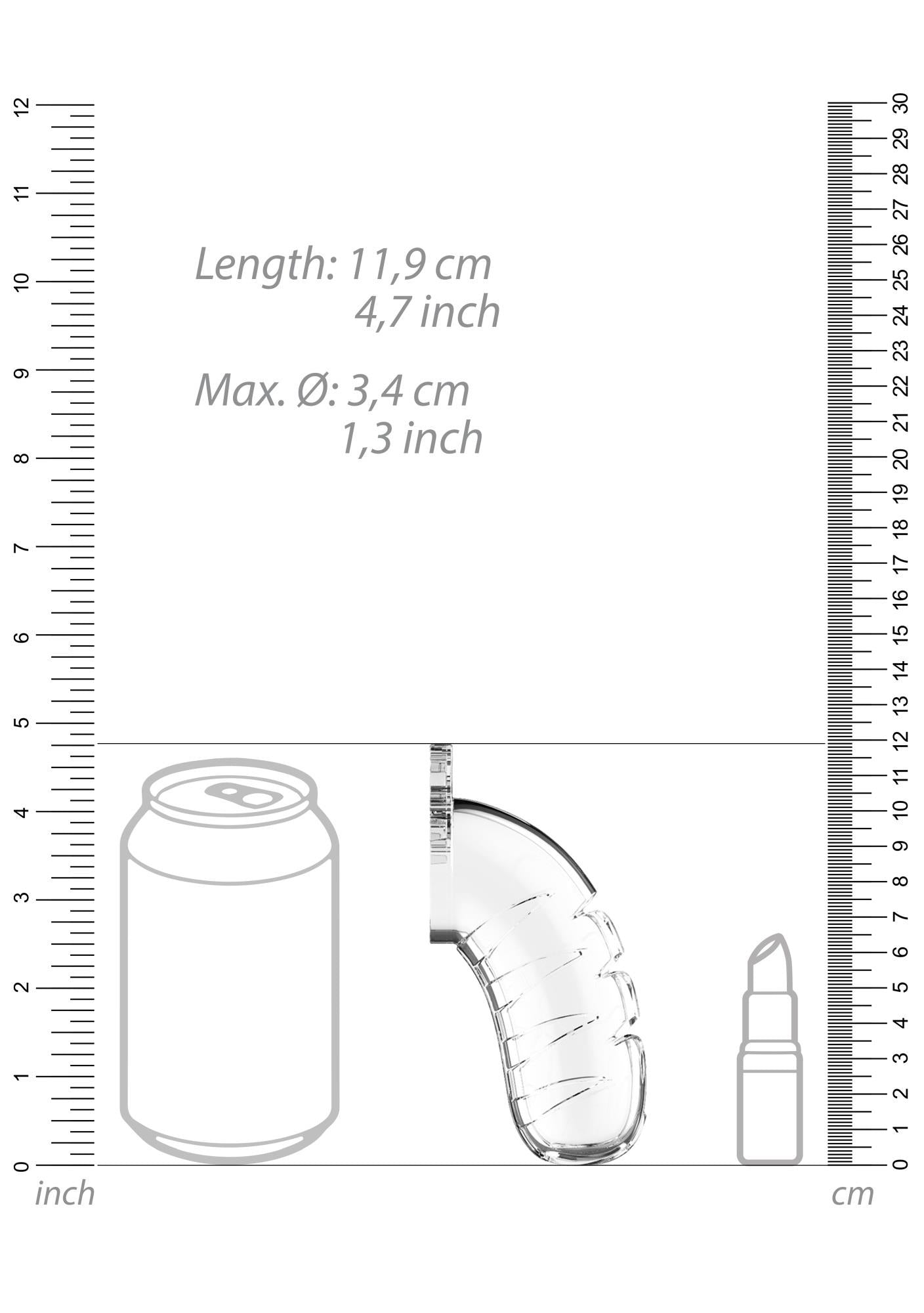 Model 16 Chastity Cock Cage with Urethral Sounding - 4.5 / 11,5 cm