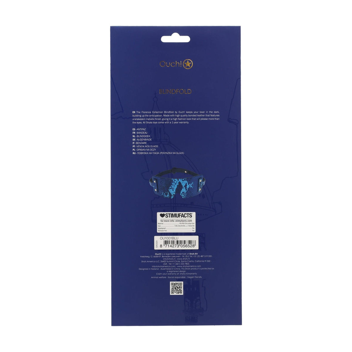 Máscara Florence Blindfold – azul | Ouch!