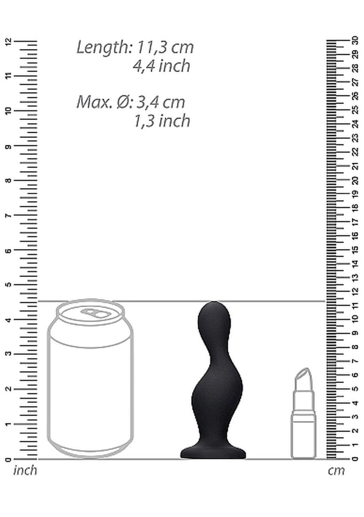 Plug anal Wave 11.3 cm – negro | Ouch!