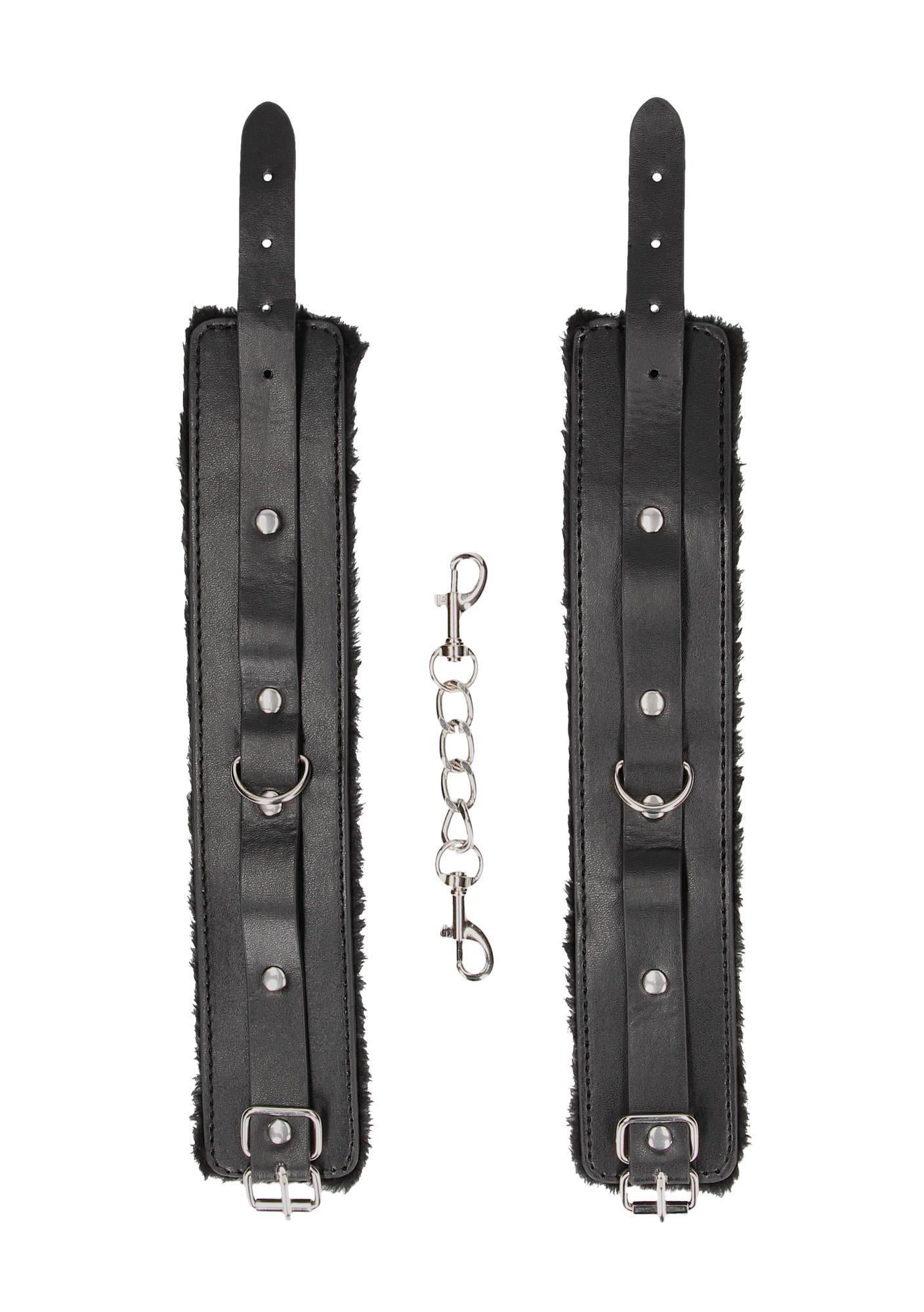 Plush Bonded Leather Ankle Cuffs