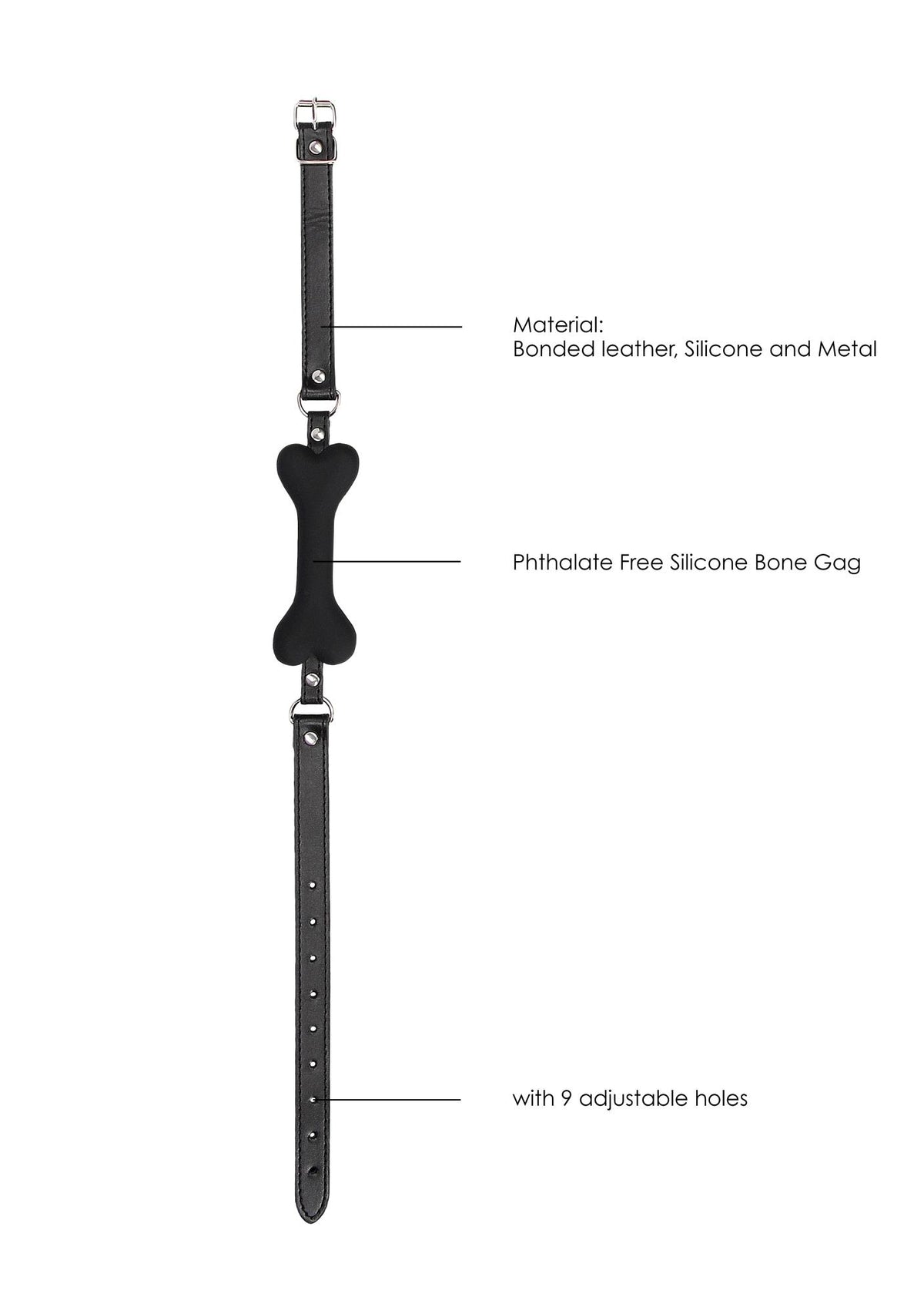 Bavaglio Bone – nero 12.2 cm | Ouch!