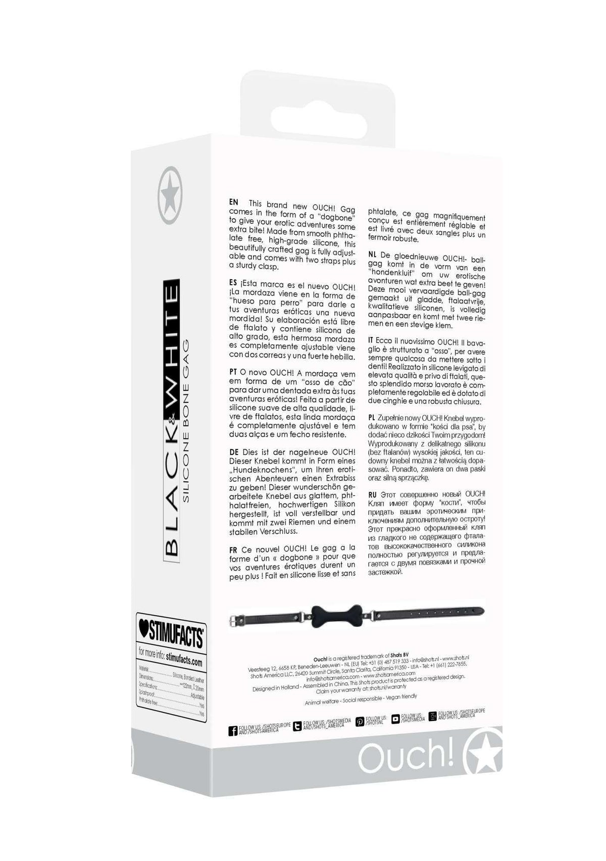 Bavaglio Bone – nero 12.2 cm | Ouch!