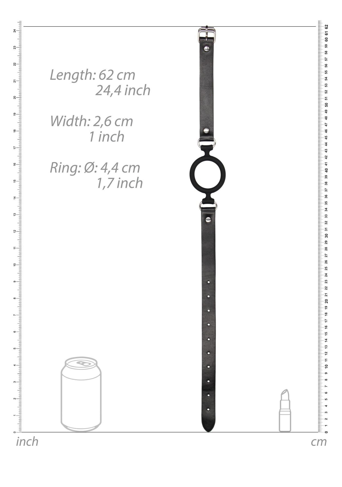 Bâillon – noir 57 cm | Ouch!