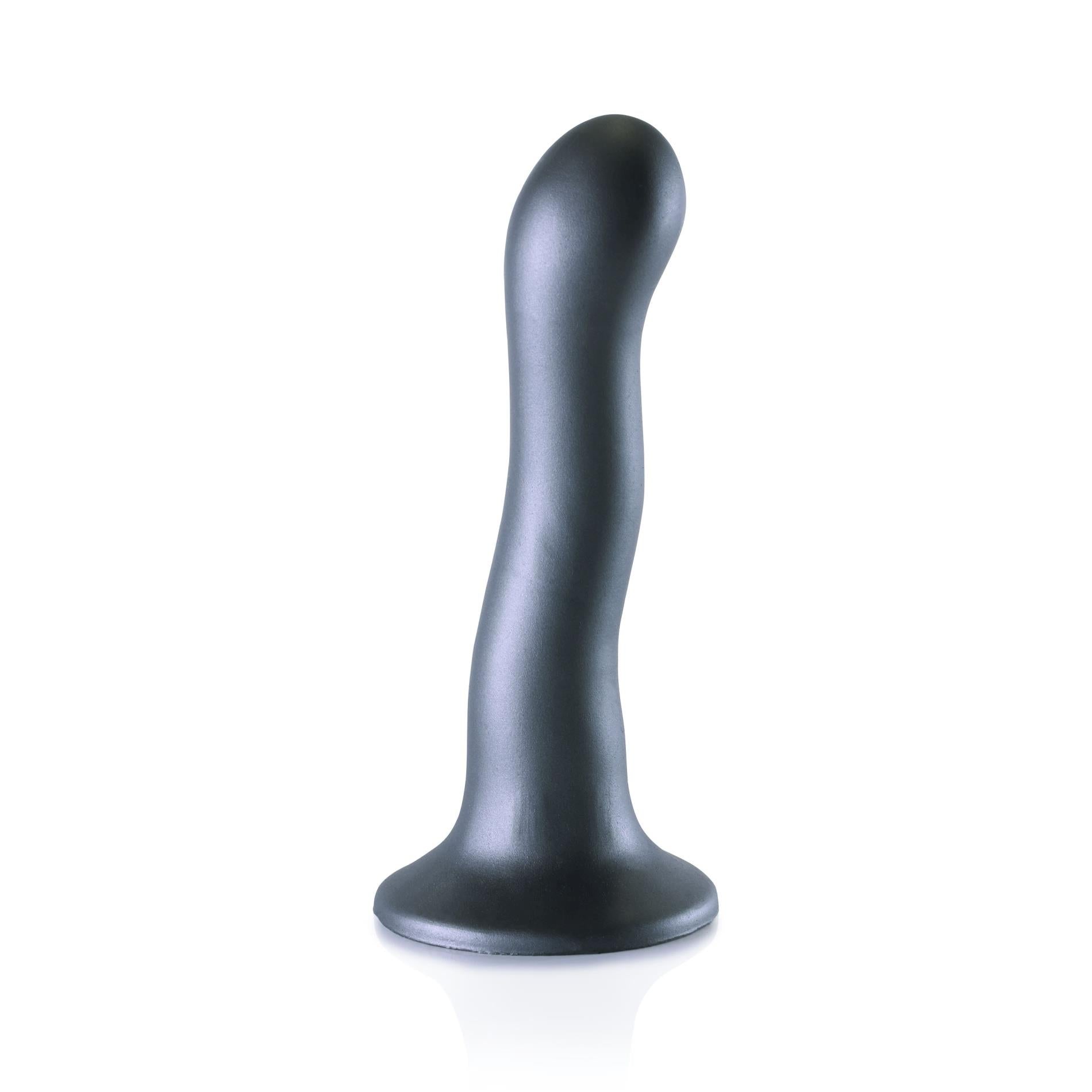 Godemichet Ultra Doux en Silicone Courbé Point G - 7'' / 17 cm - Gunmetal
