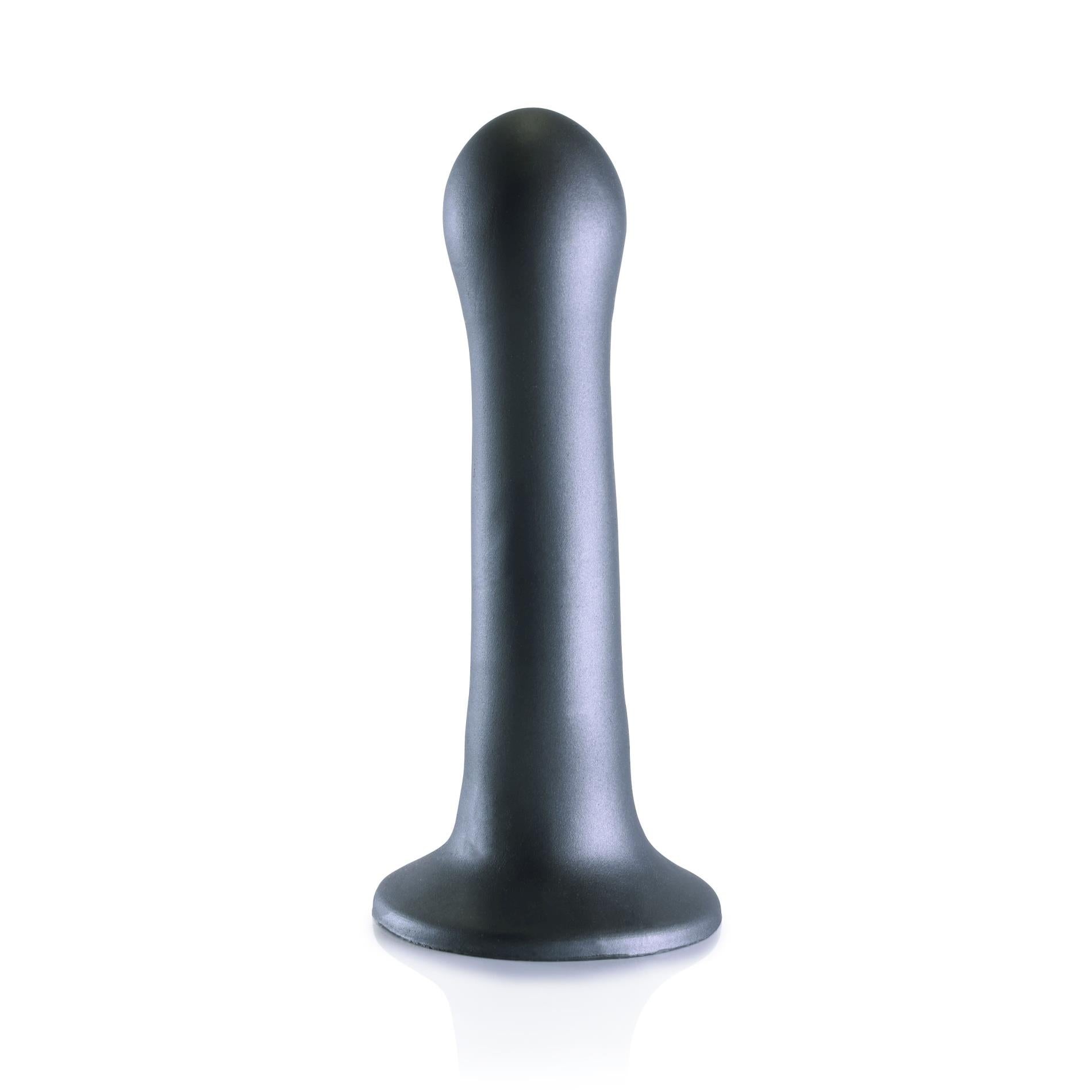 Godemichet Ultra Doux en Silicone Courbé Point G - 7'' / 17 cm - Gunmetal