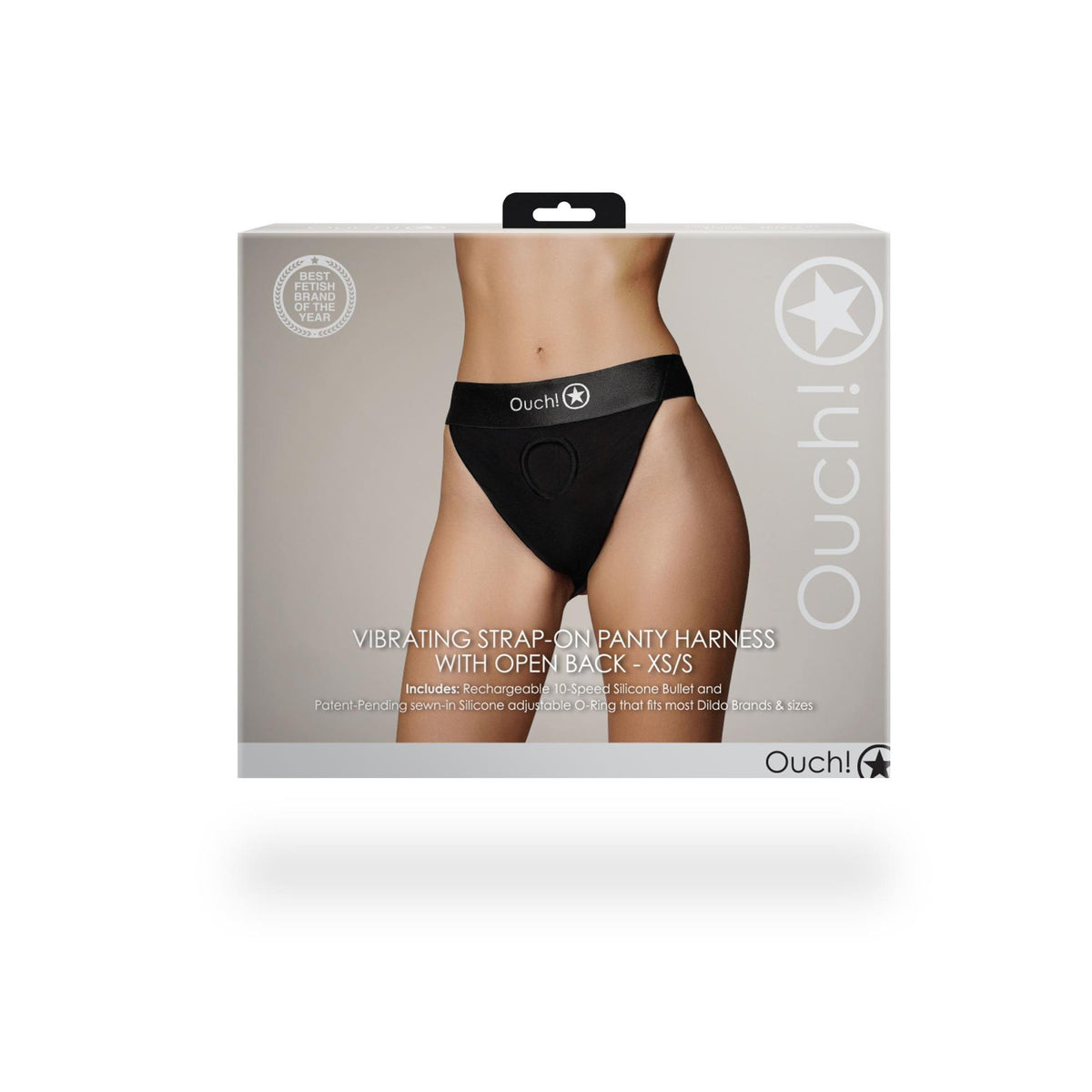 Arnés strap-on 10 velocidades – negro OU831BLKXSS1 | Ouch!