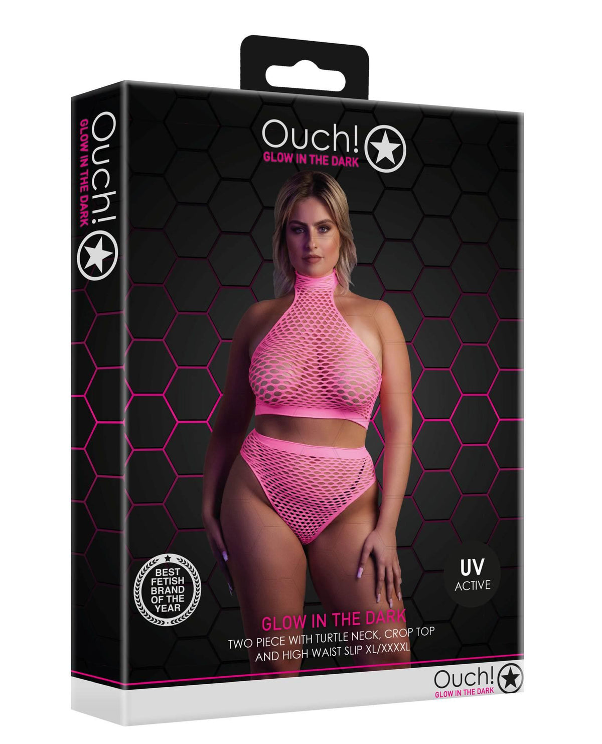 Ensemble de lingerie Turtle Neck Waist Slip – grandes tailles, rose | Ouch!