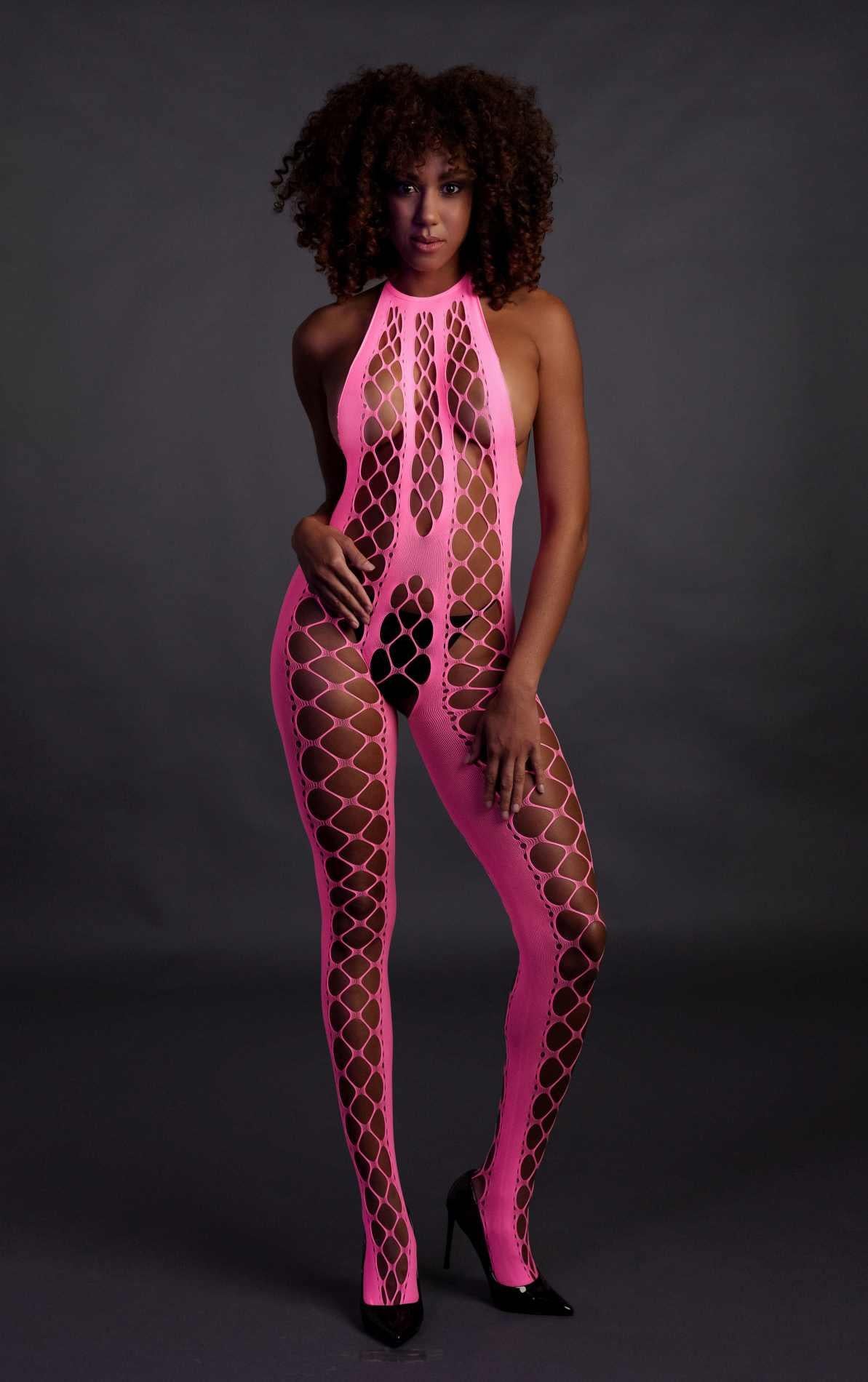 Catsuit Halterneck – rosa | Ouch!