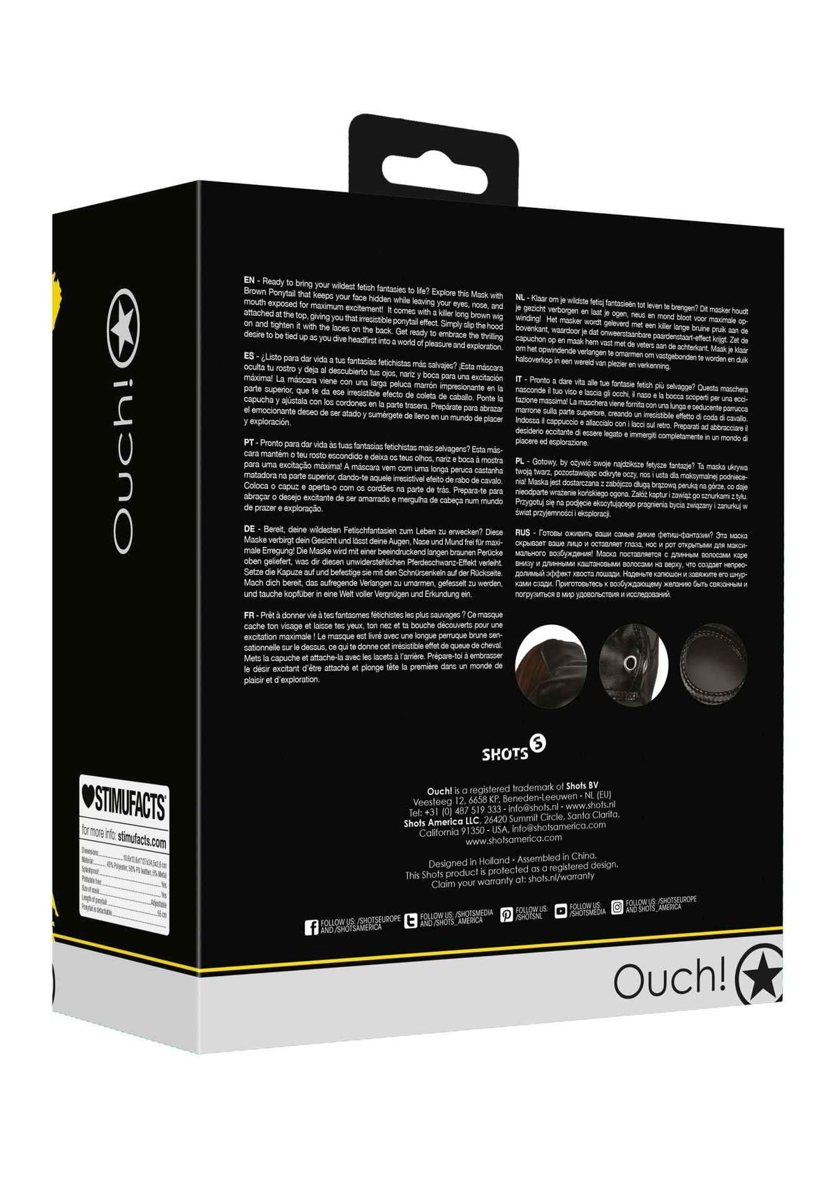 Masque Ponytail – noir 27 cm | Ouch!