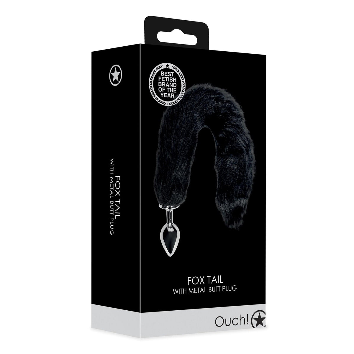 Plug anale Fox Tail – con gioiello, nero | Ouch!