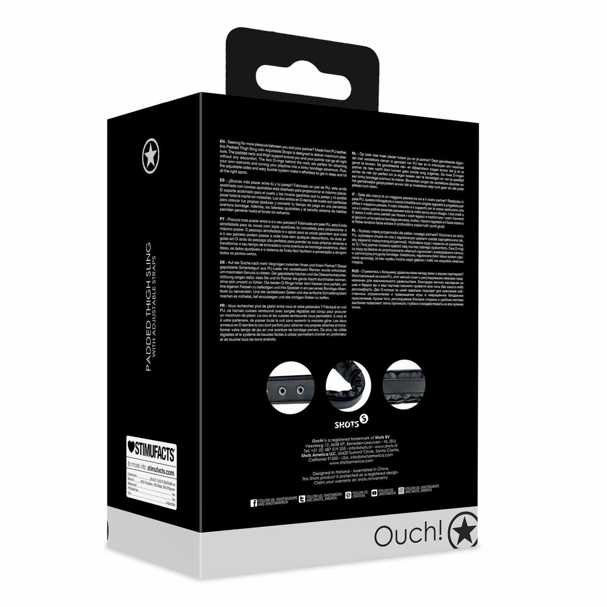 Costrizione bondage Padded Sling – nera | Ouch!