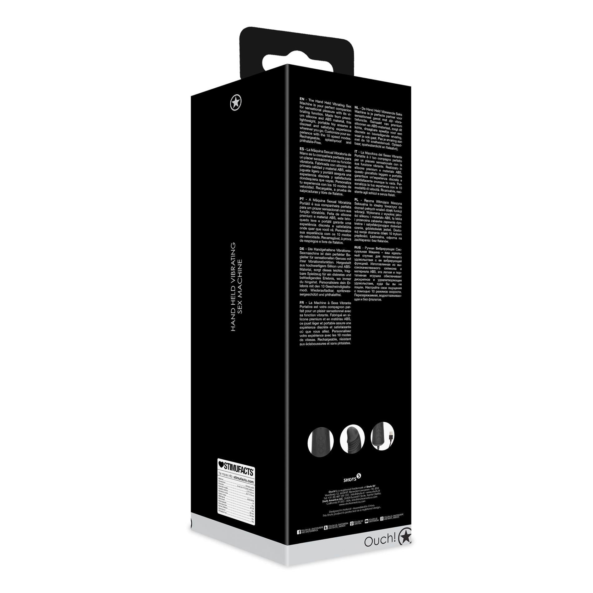 Machine vibrante sexuelle portative - Noire