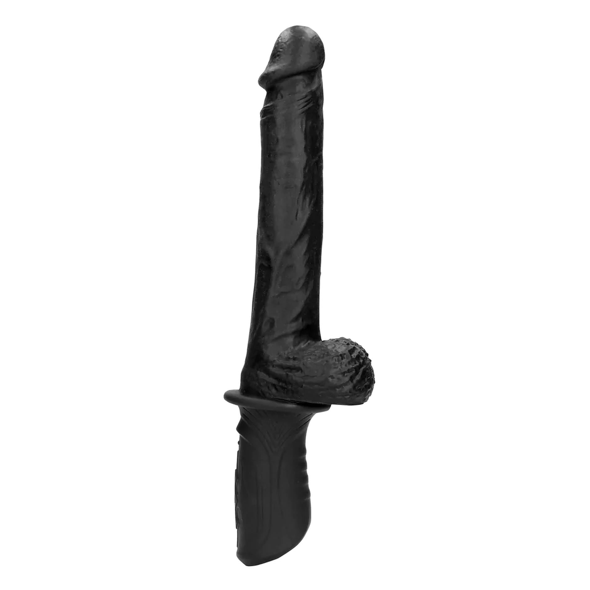 Machine sexuelle vibrante et pénétrante portative en silicone liquide - Noir