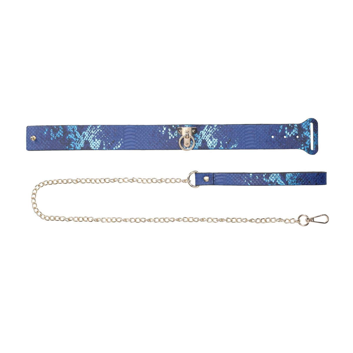 Costrizione bondage Florence Collar with Leash – blu | Ouch!