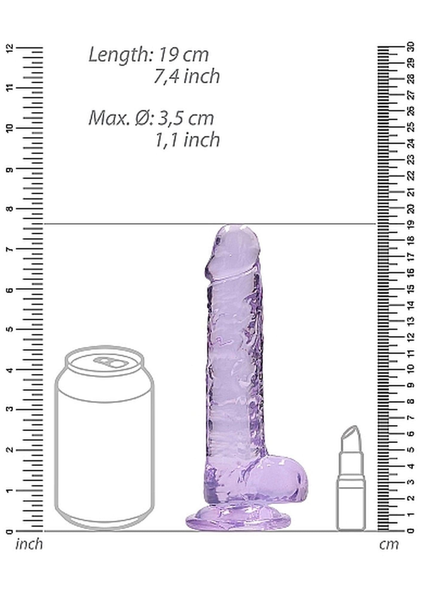 Realistic Dildo with Balls - 7 / 18 cm