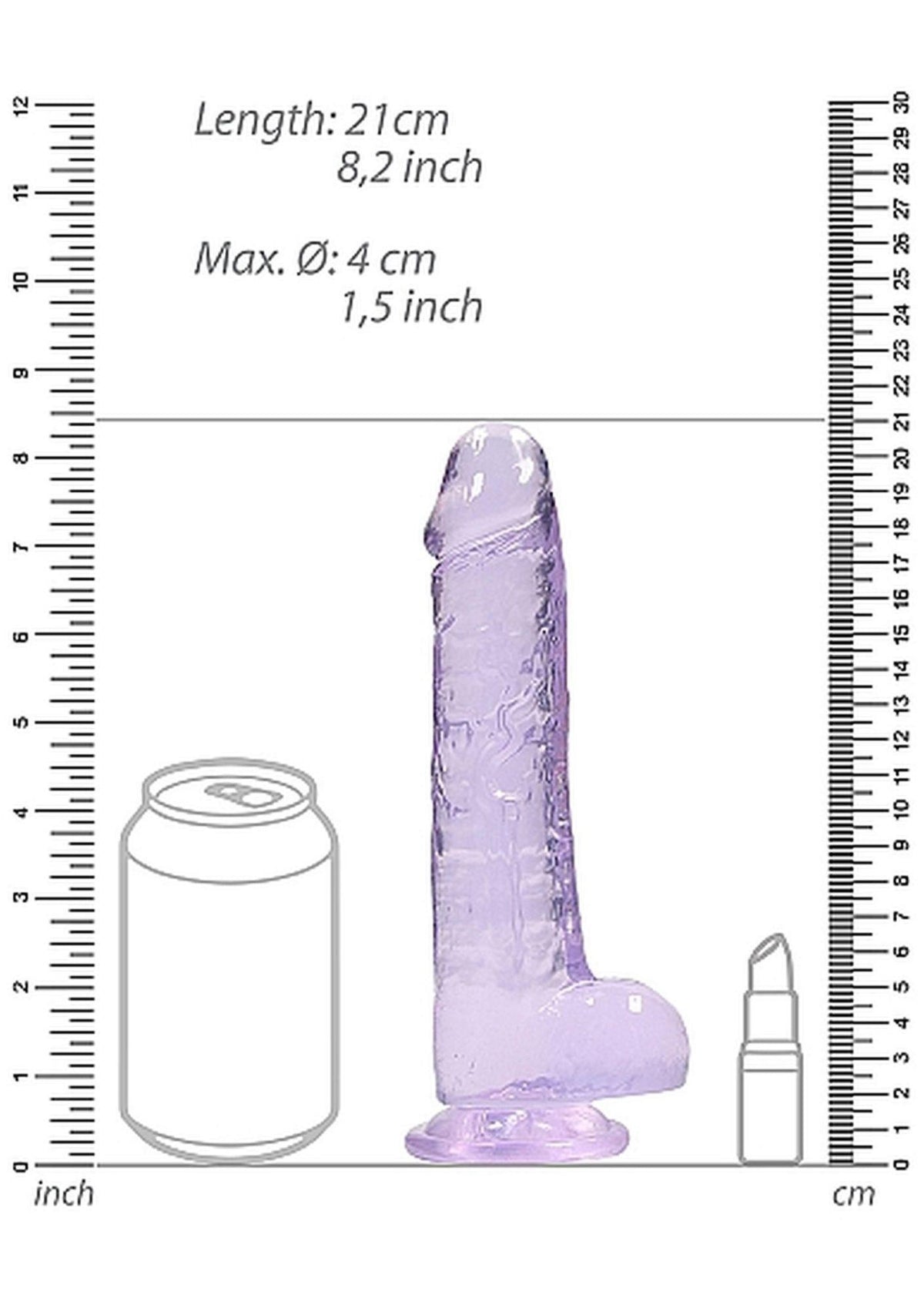 Gode réaliste 8″ 21 cm – avec ventouse | RealRock
