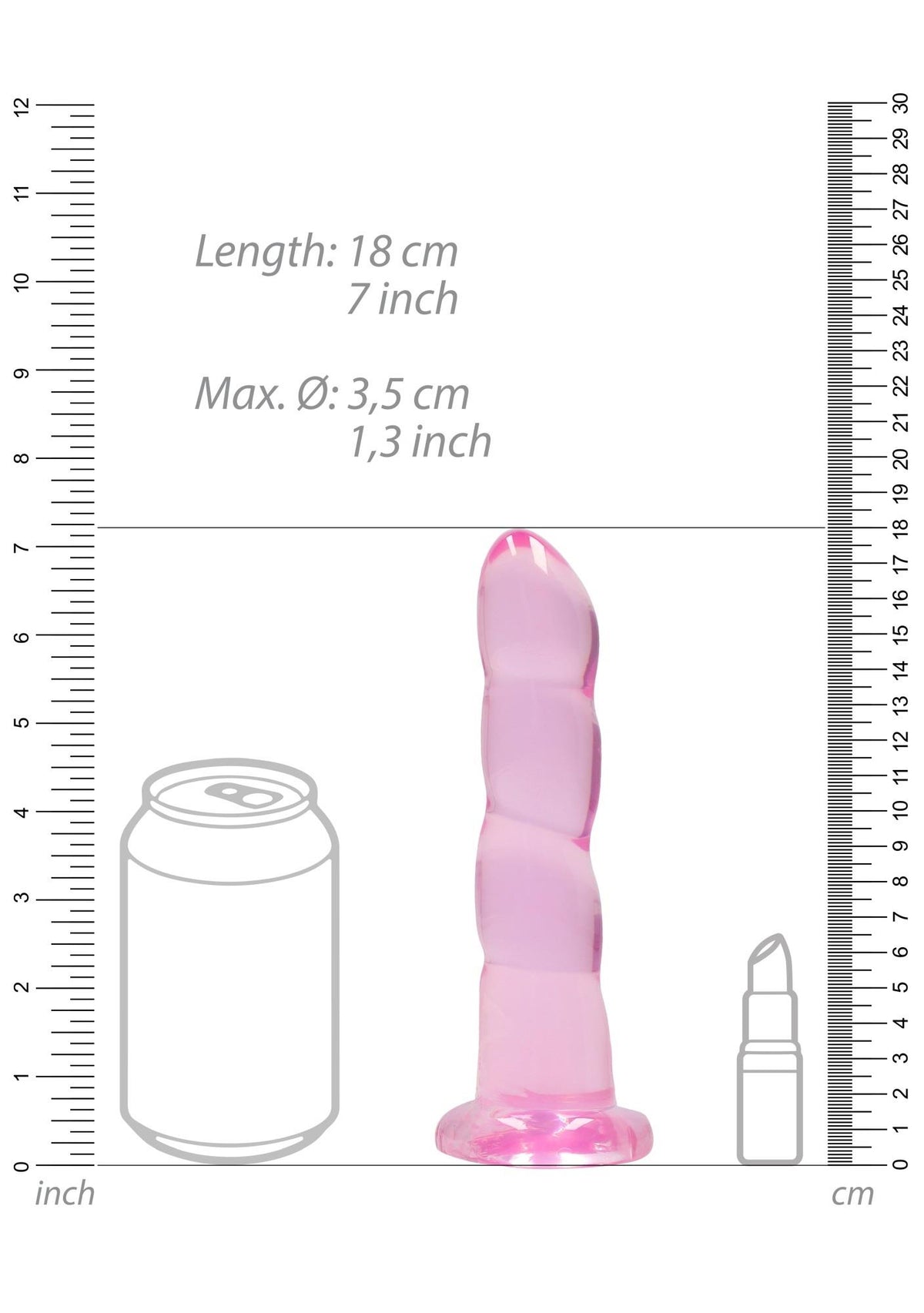 Realisztikus dildó Non 7″″ 18 cm – tapadókorongos, rózsaszín | RealRock