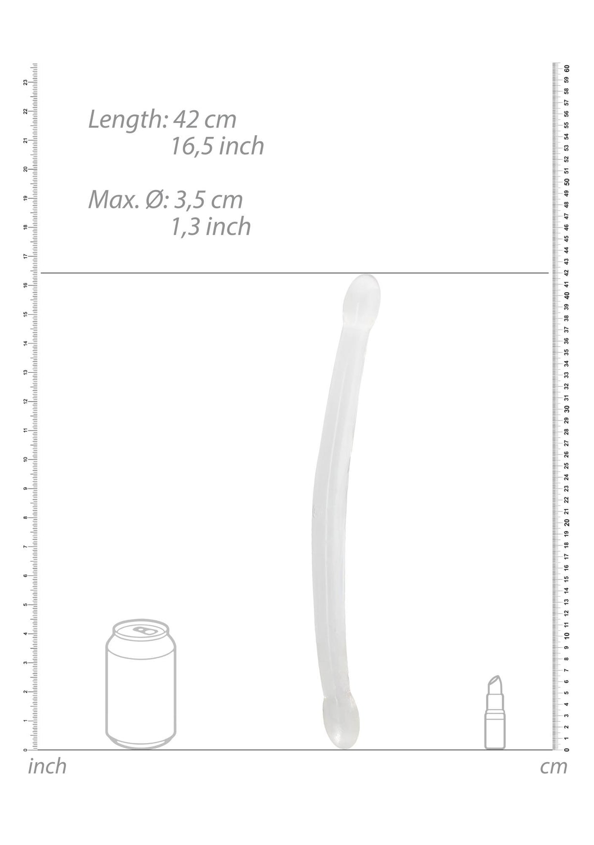 Dildo Non 17″″ 42 cm – double, clear | RealRock