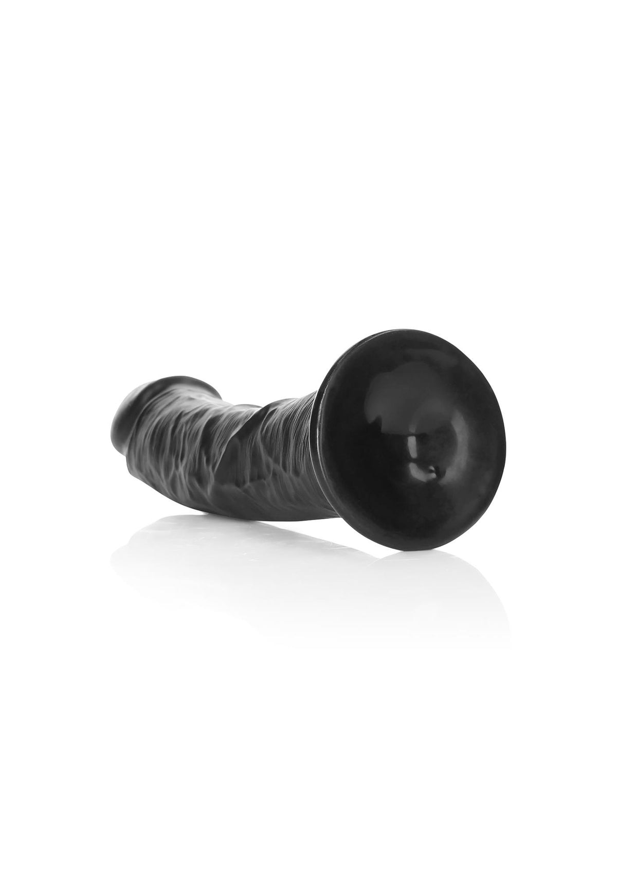 Realistic dildo Curved 7.5 cm – with suction cup, black | RealRock
