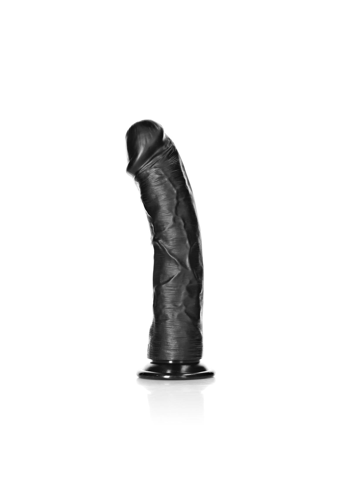 Realistic dildo Curved 7.2 cm – with suction cup, black | RealRock