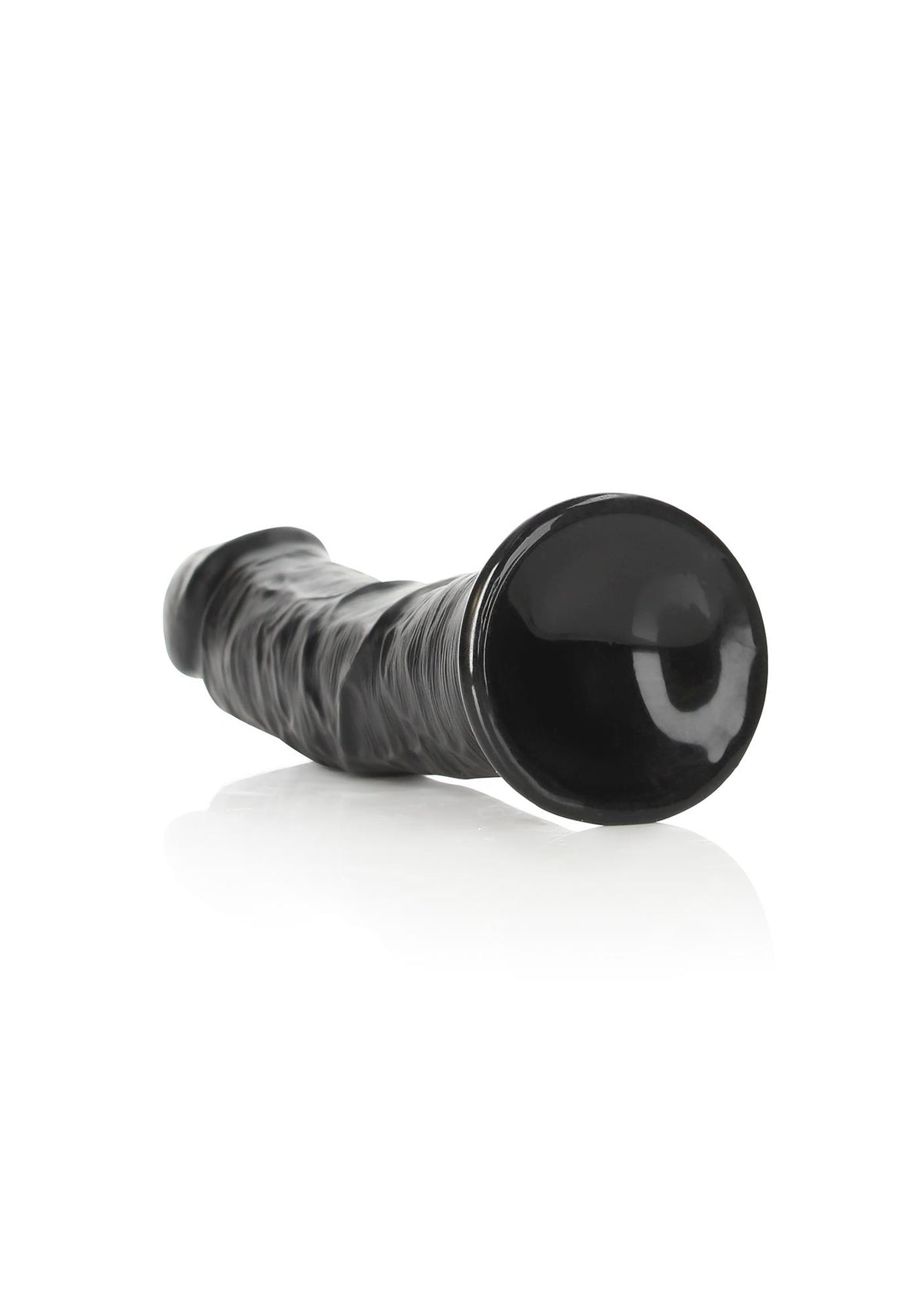 Realistic dildo Curved 7.2 cm – with suction cup, black | RealRock