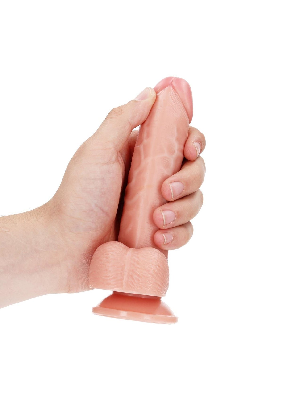 Realisztikus dildó Curved – tapadókorongos, testszínű | RealRock