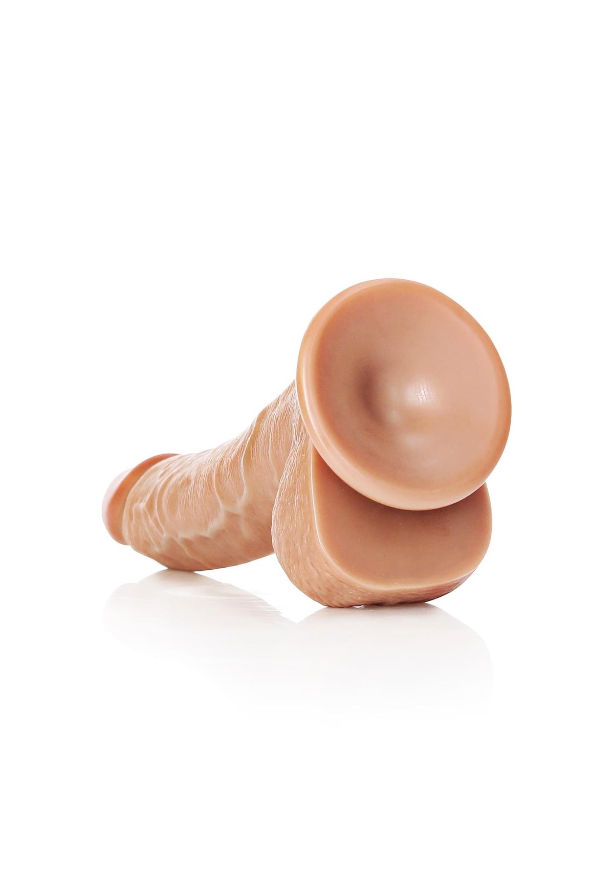 Realistic dildo Curved 9.8 cm – with suction cup, tan | RealRock