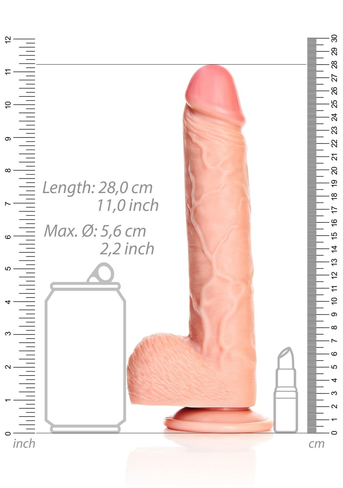 Dildo realistico Straight 11.5 cm – con ventosa, nude | RealRock