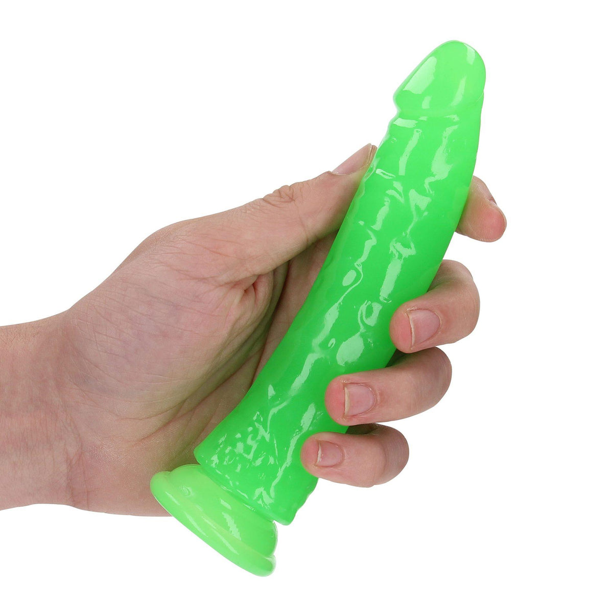 Consolador realista – con ventosa, fosforescente, verde | RealRock
