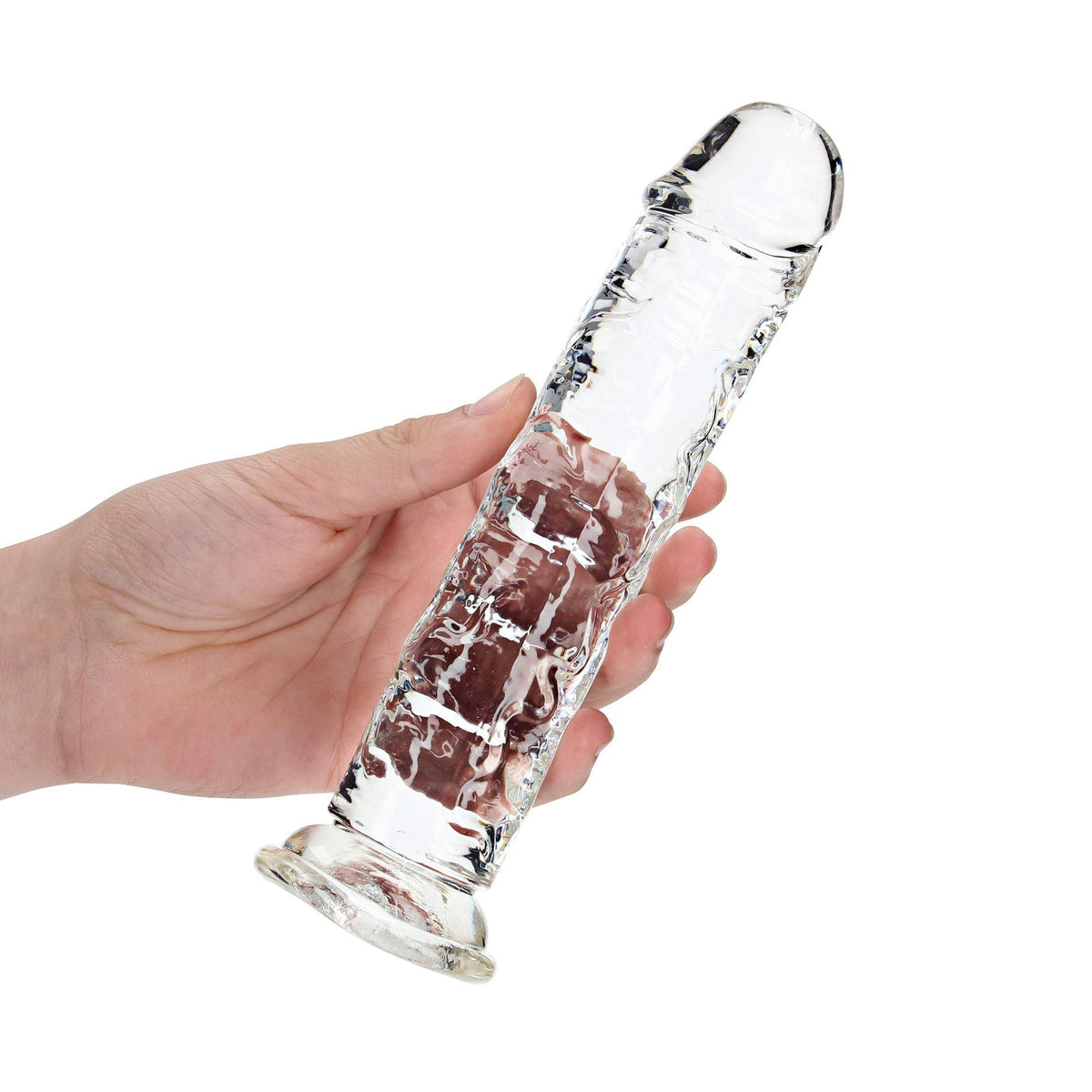 Dildo realistico Straight – con ventosa, trasparente 6 cm | RealRock