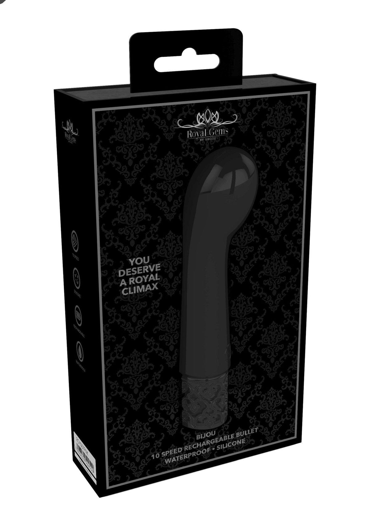 Vibratore bullet Bijou – ricaricabile, nero | Royal Gems