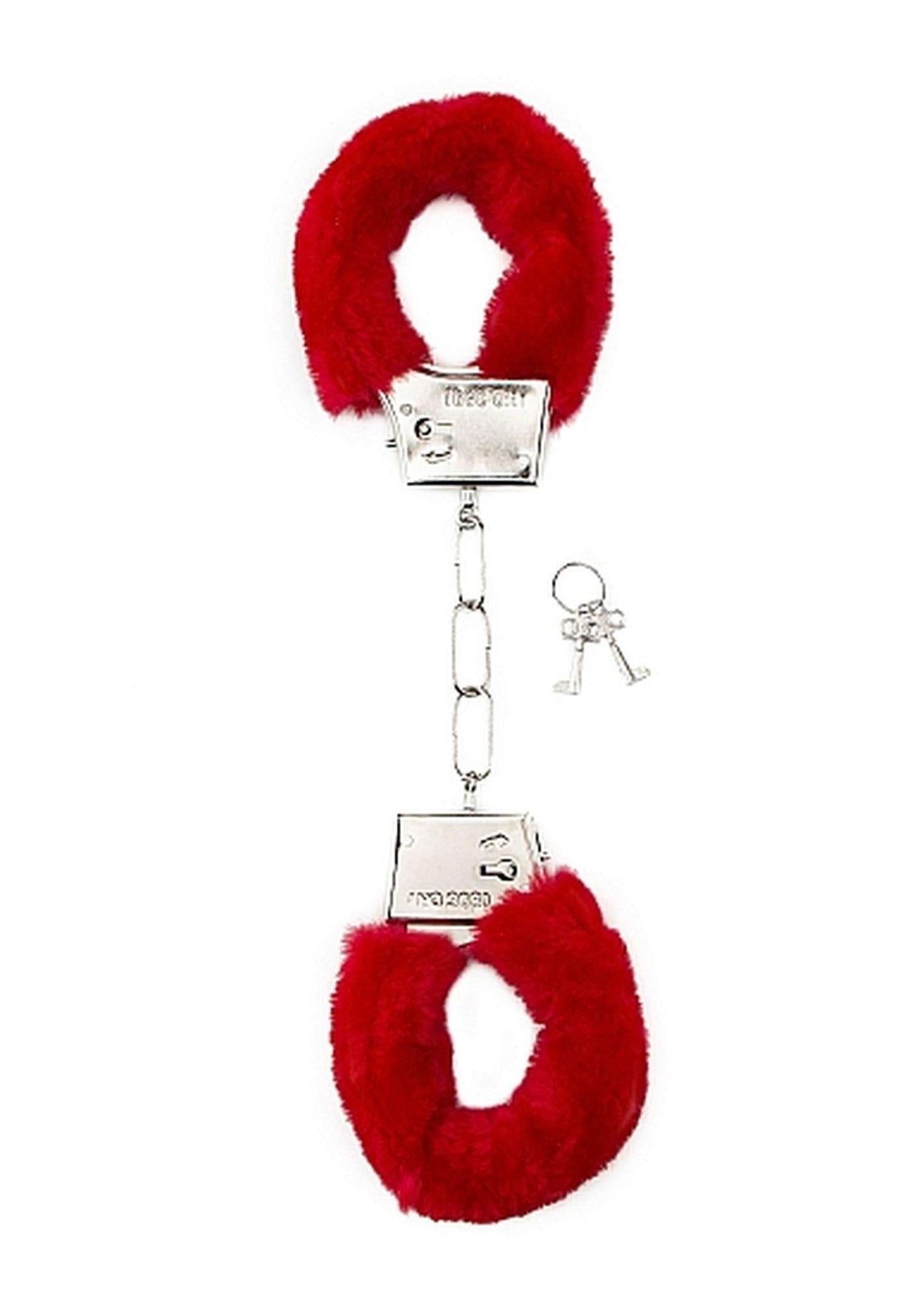 Menottes en fourrure - Rouge