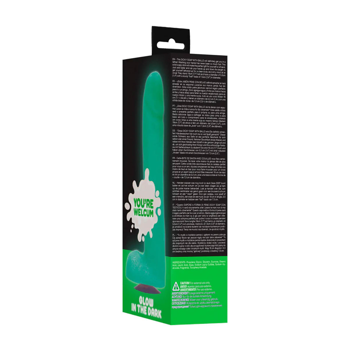 Consolador realista Dicky Soap – con ventosa, fosforescente | S-Line