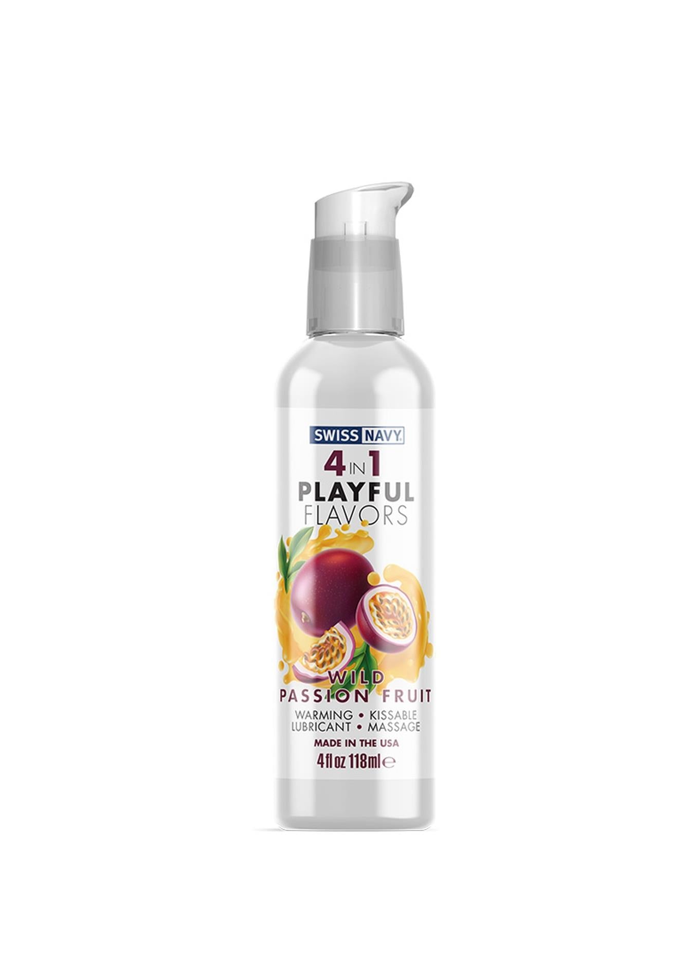 Lubrifiant 4 en 1 saveur fruit de la passion sauvage - 4 fl oz / 118 ml