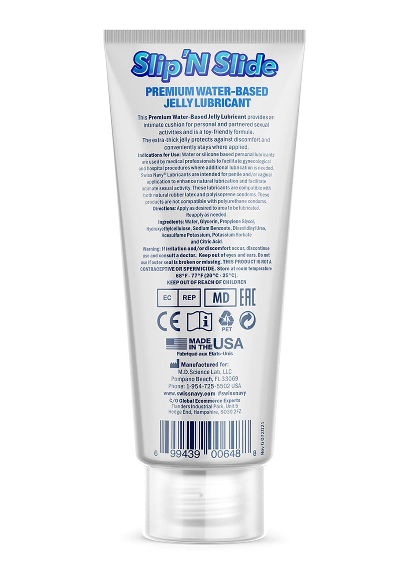 Slip'N Slide - Soft and Smooth Premium Waterbased Ultra Thick Jelly Lubricant - 2 fl oz / 59 ml