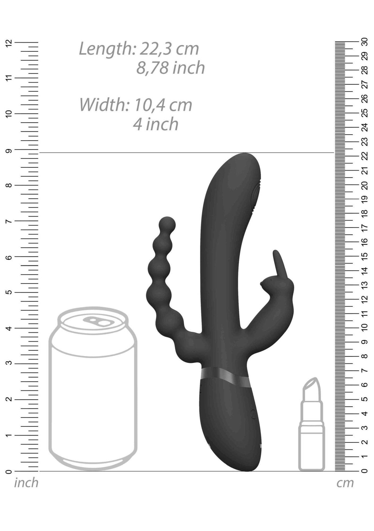 Vibromasseur point G Rini 3 fonctions – rechargeable, noir | Vive