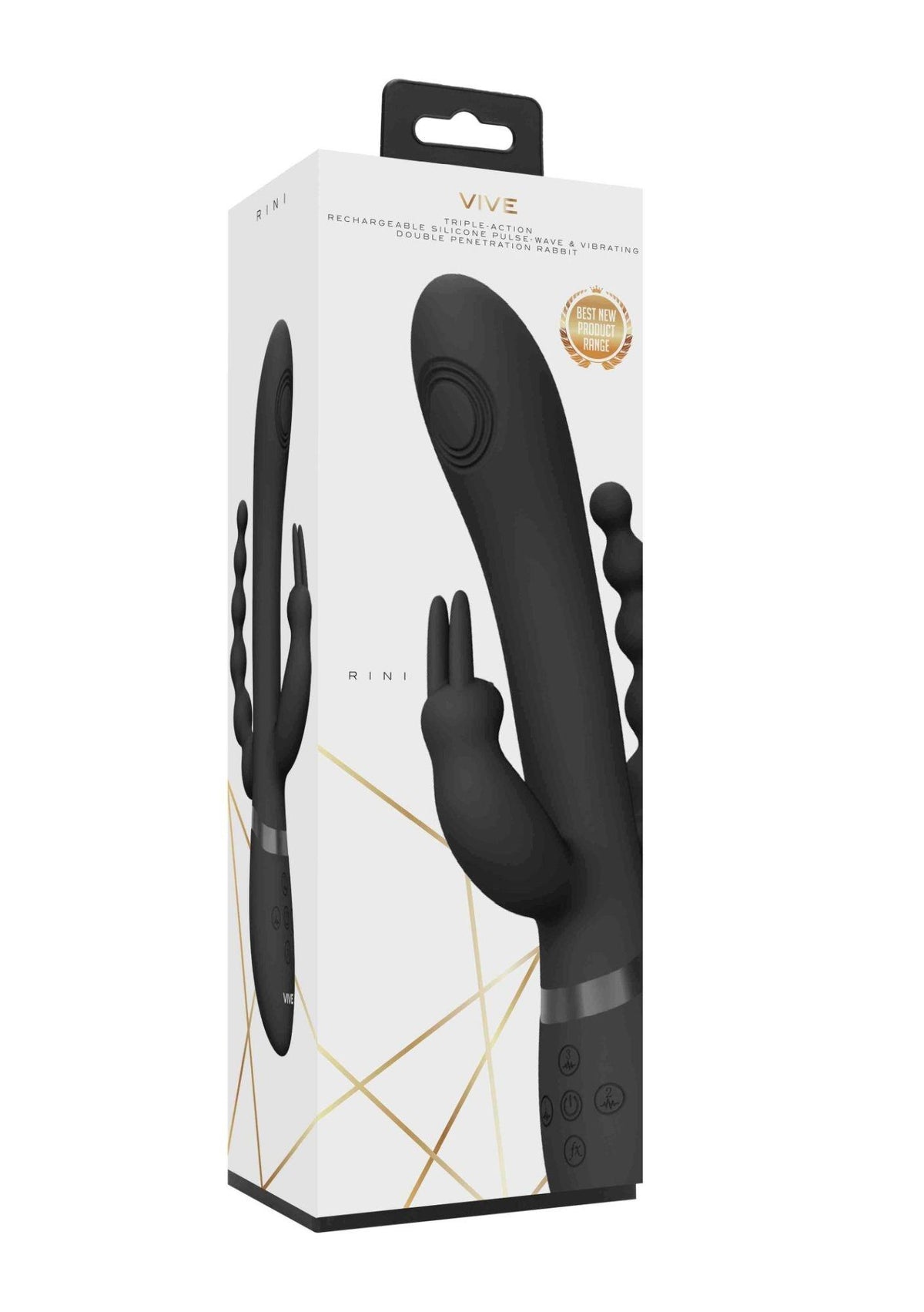 Vibromasseur point G Rini 3 fonctions – rechargeable, noir | Vive