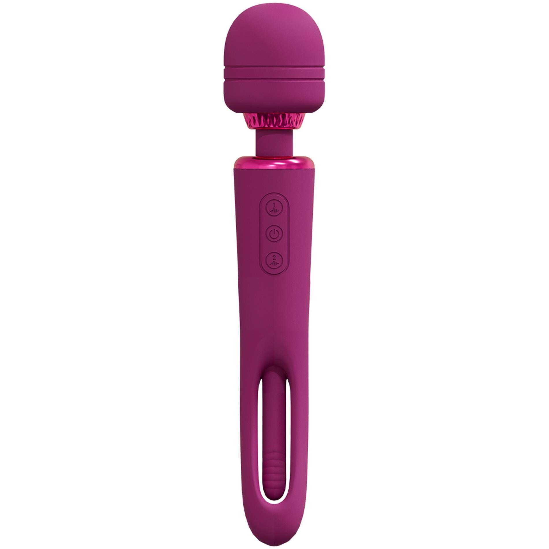 Kiku - Double Ended Wand with Innovative G-Spot Flapping Stimulator - Pink