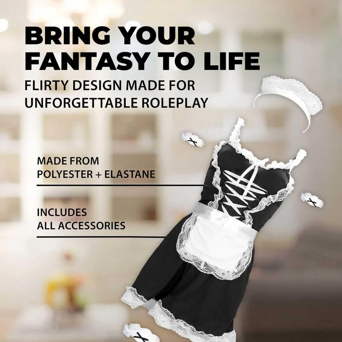 Disfraz French Maid – negro | S-Line