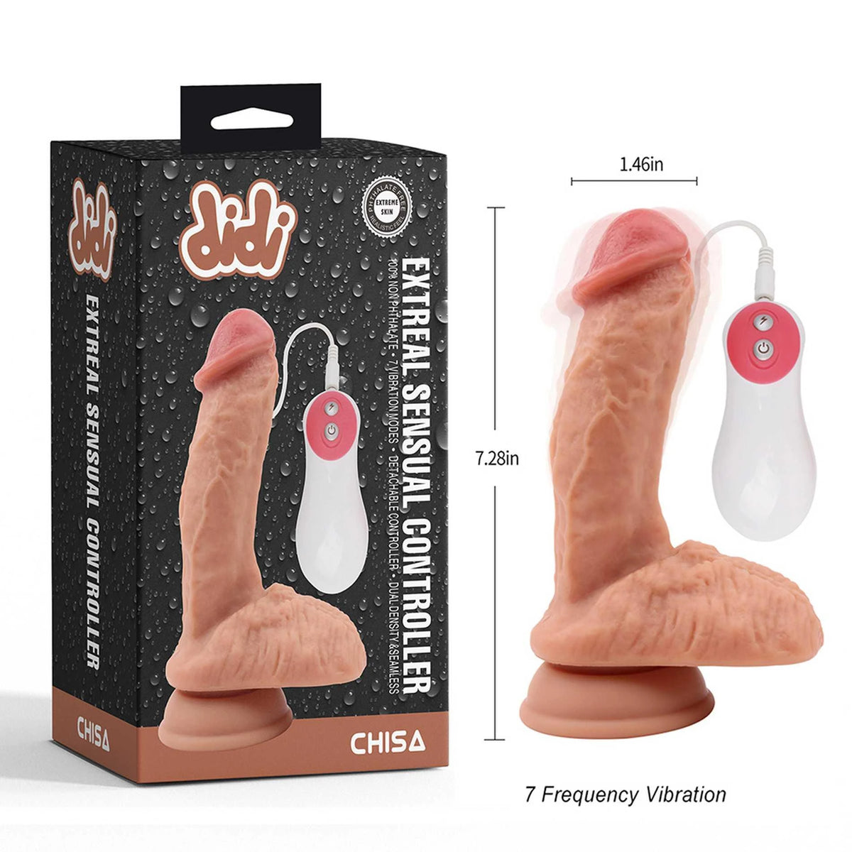 Dildo Extreal Sensual Controller 7 funzioni – con telecomando, nude | didi