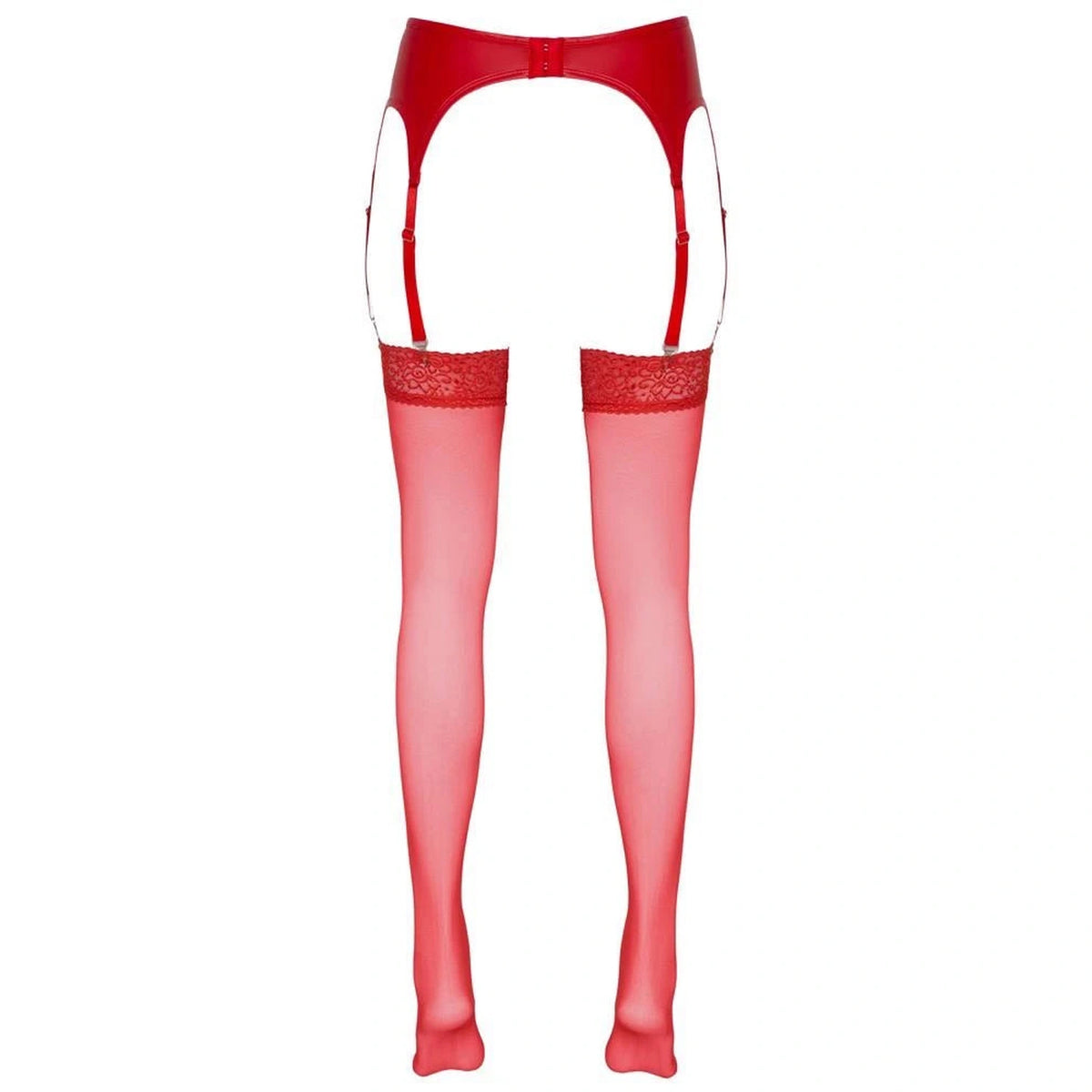 Medias – con liguero, roja | Cottelli LEGWEAR